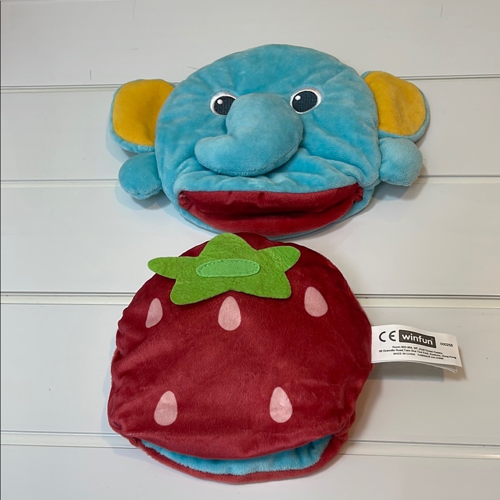 2 Winfun Elephant and Strawberry Reversible Plush Toy